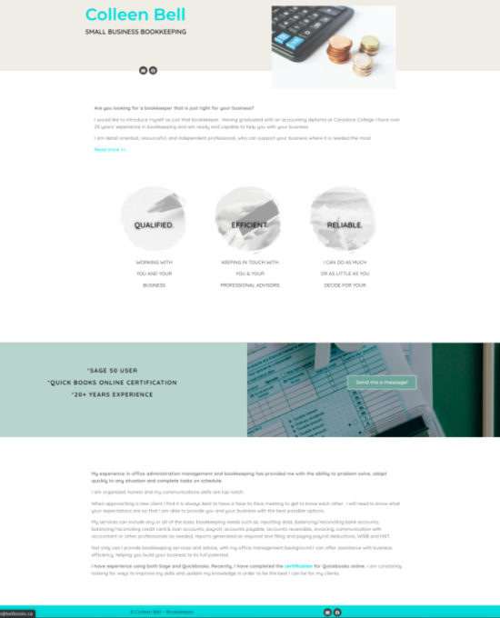One page Wordpress website design